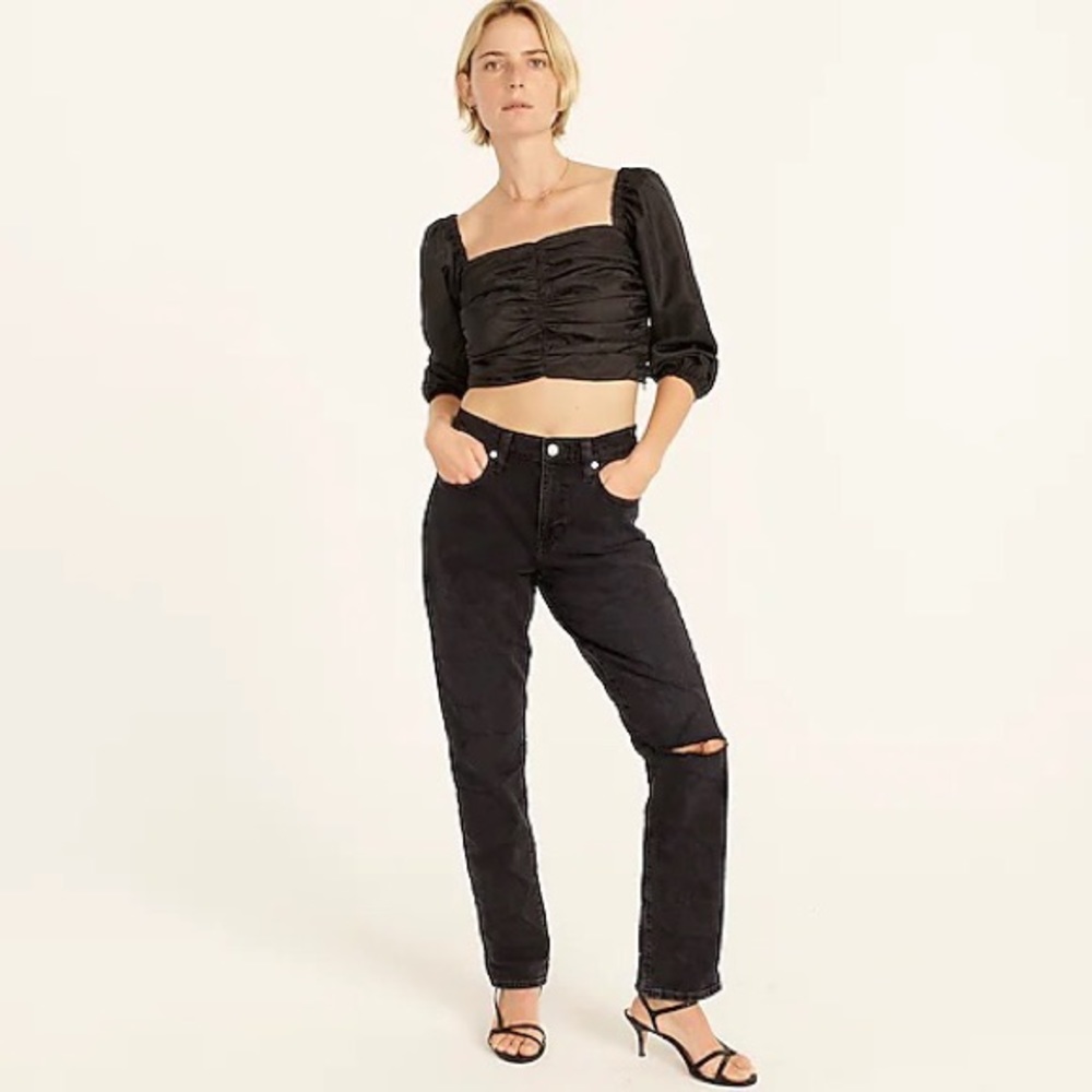 J Crew Slim distressed boyfriend jean in washed black 32/14